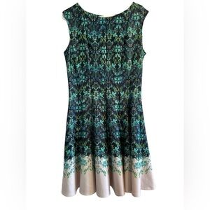 Julian Taylor New York Sophisticated Pleated Party Dress Womens 14 Floral Zipper